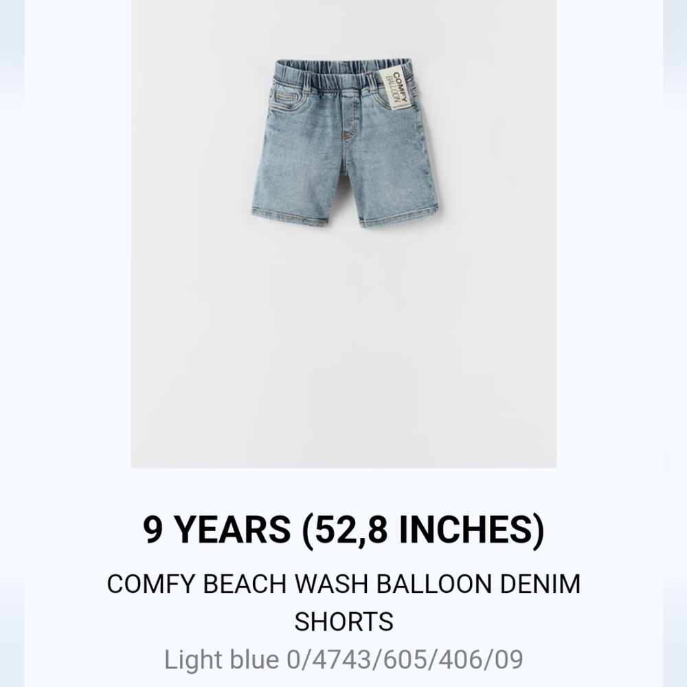 Zara Baggy Beach wash Ballon denim shorts size 9